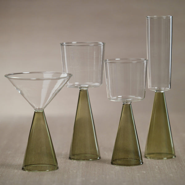 Vivian Green Stem Red Wine Glasses, Set 4 - Glass Detail | Bone & Brass