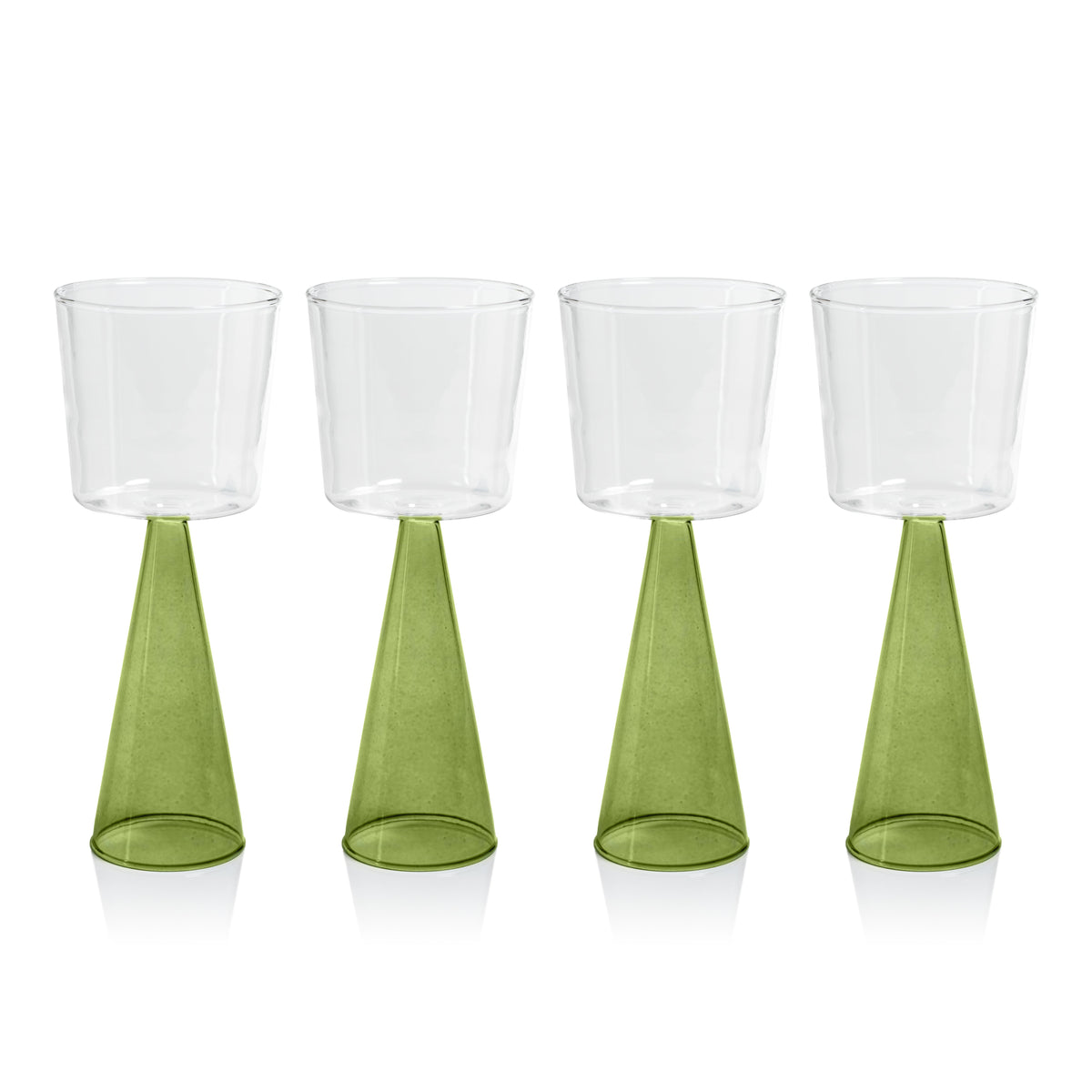 Vivian Green Stem Red Wine Glasses, Set 4 - Glass Stem Detail | Bone & Brass
