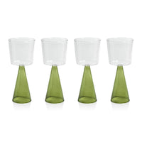 Vivian Green Stem White Wine Glasses, Set 4 - Glass Stem Detail | Bone & Brass