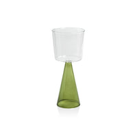 Vivian Green Stem White Wine Glasses, Set 4 | Bone & Brass