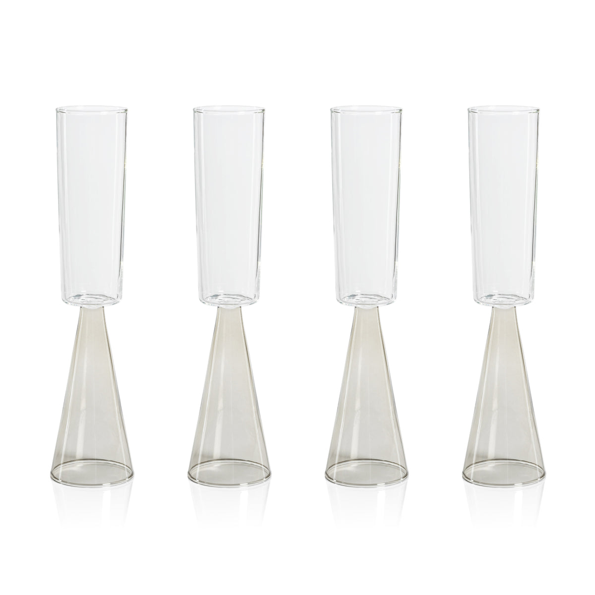 Vivian Grey Stem Champagne Flutes, Set 4 - Glass Stem Detail | Bone & Brass