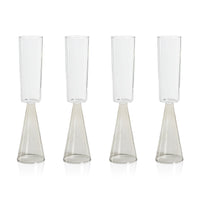 Vivian Grey Stem Champagne Flutes, Set 4 - Glass Stem Detail | Bone & Brass