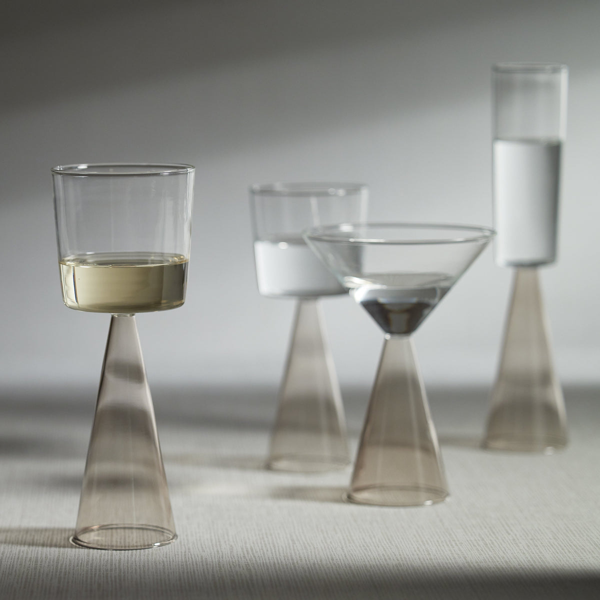 Vivian Grey Stem Champagne Flutes, Set 4 - Glass View | Bone & Brass
