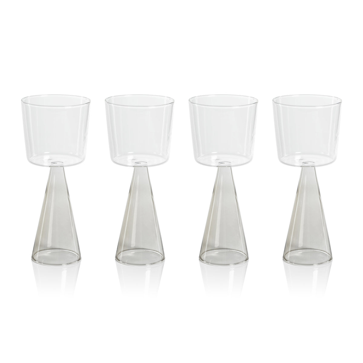 Vivian Grey Stem White Wine Glasses, Set 4 - Glass Stem Detail | Bone & Brass