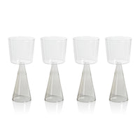 Vivian Grey Stem White Wine Glasses, Set 4 - Glass Stem Detail | Bone & Brass