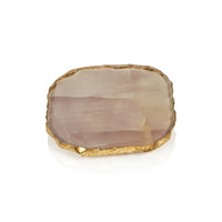 Vivienne 4-Piece Agate Pink Marble Glass Coaster Set | Bone & Brass