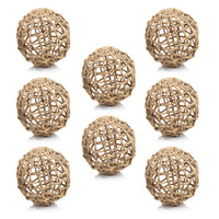 Water Hyacinth Twisted Decorative Balls, Set 8 - Side View | Bone & Brass