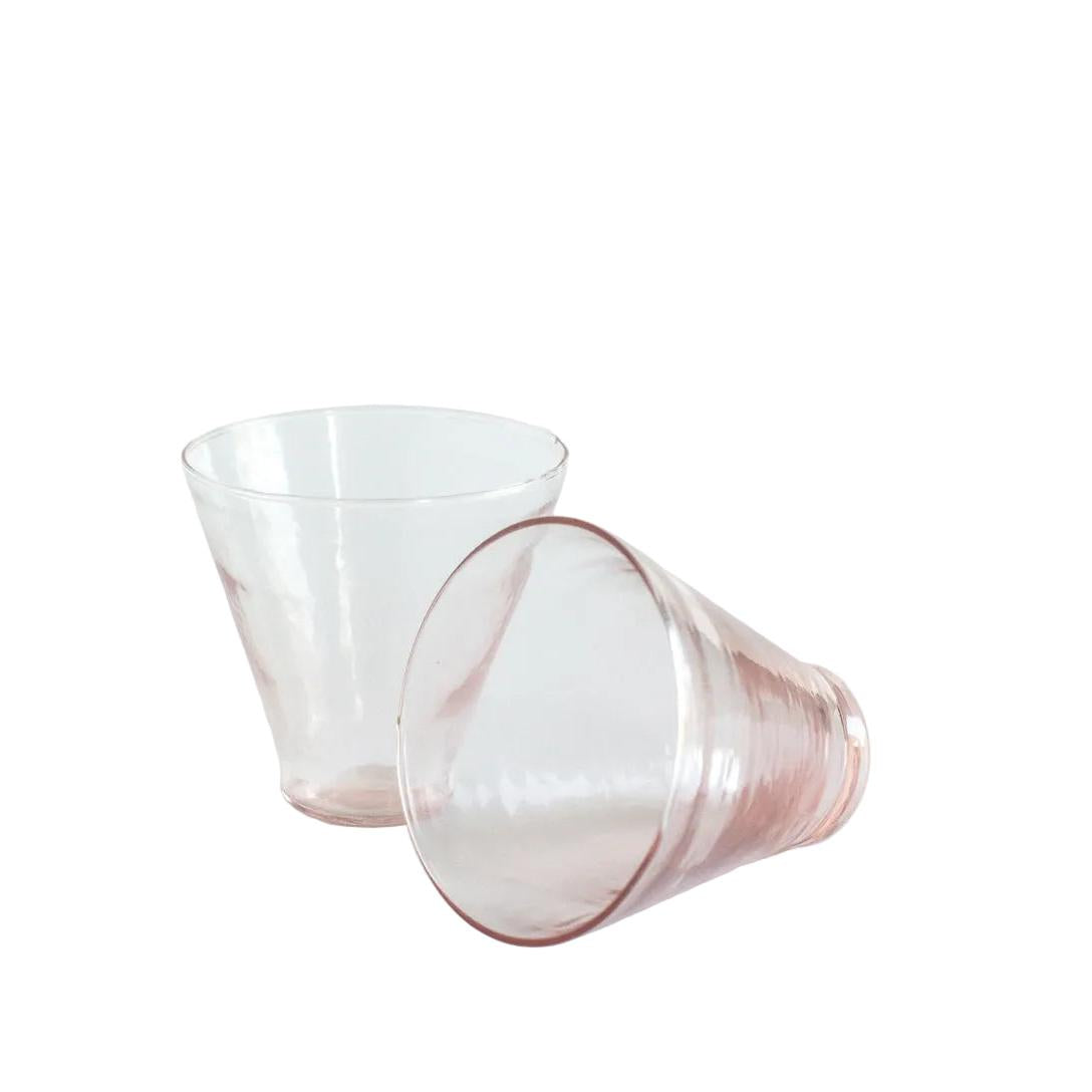 Handblown Hammered Funneled Glasses | Set of 2