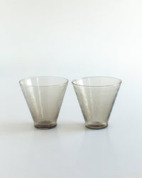 Handblown Hammered Funneled Glasses | Set of 2