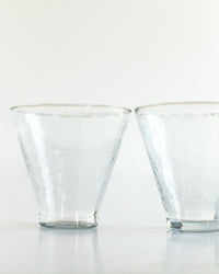 Handblown Hammered Funneled Glasses | Set of 2