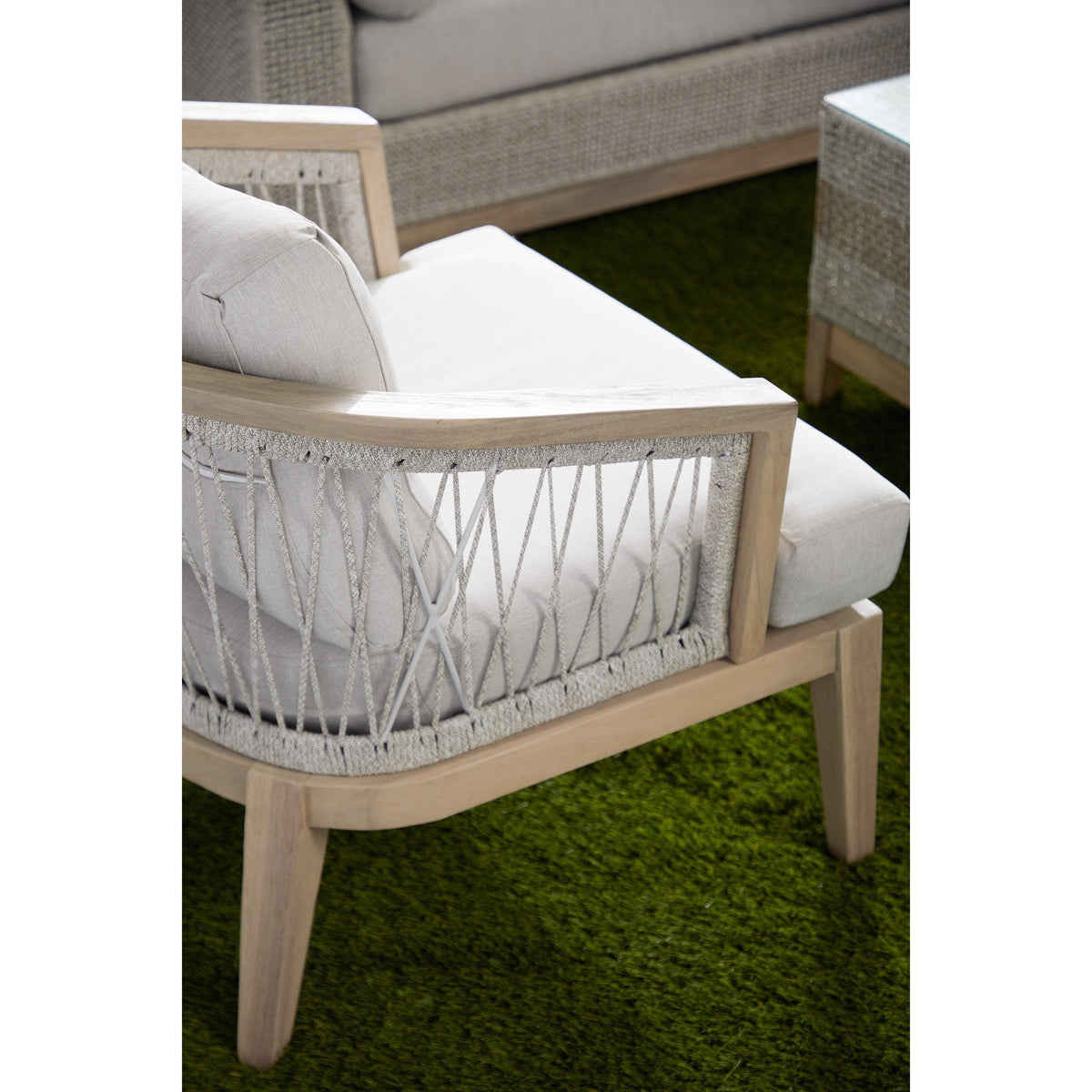 Wally Taupe & White Outdoor Club Chair