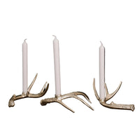 Western Sierra Modern Antler Candlestick Gold Set 3 (Gold) | Bone & Brass