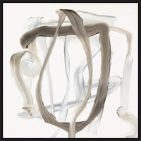 Whirl Giclee Painting, a gallery-wrapped canvas print with abstract silver and bone brushstrokes.