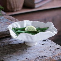 White Bloom Small Serving Bowl - Bowl Detail | Bone & Brass