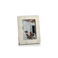White Bone Inlay Photo Frame Rounded Corners 5x7 | Bone & Brass