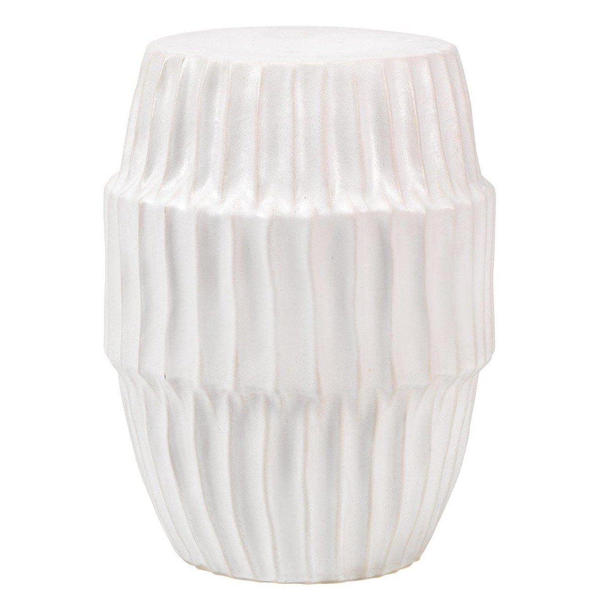 White Ceramic Side Table | Bone & Brass