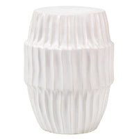 White Ceramic Side Table | Bone & Brass
