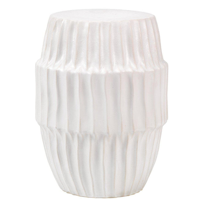 White Ceramic Side Table | Bone & Brass