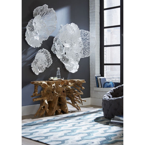 White Flower Wall Art, Large - Wall Decor Detail | Bone & Brass