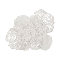 White Flower Wall Art, Large | Bone & Brass