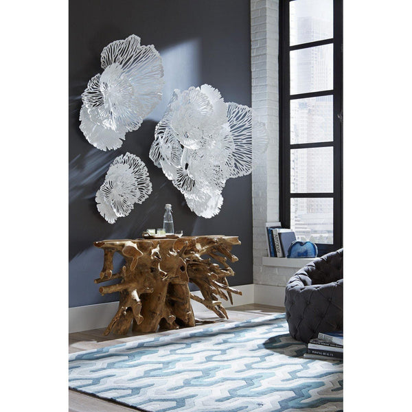 White Flower Wall Art, Small - Wall Decor Detail | Bone & Brass