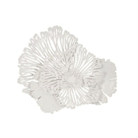 White Flower Wall Art, Small | Bone & Brass