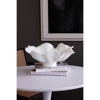 White Havana Aries Large Pedestal Bowl - Bowl Top View | Bone & Brass