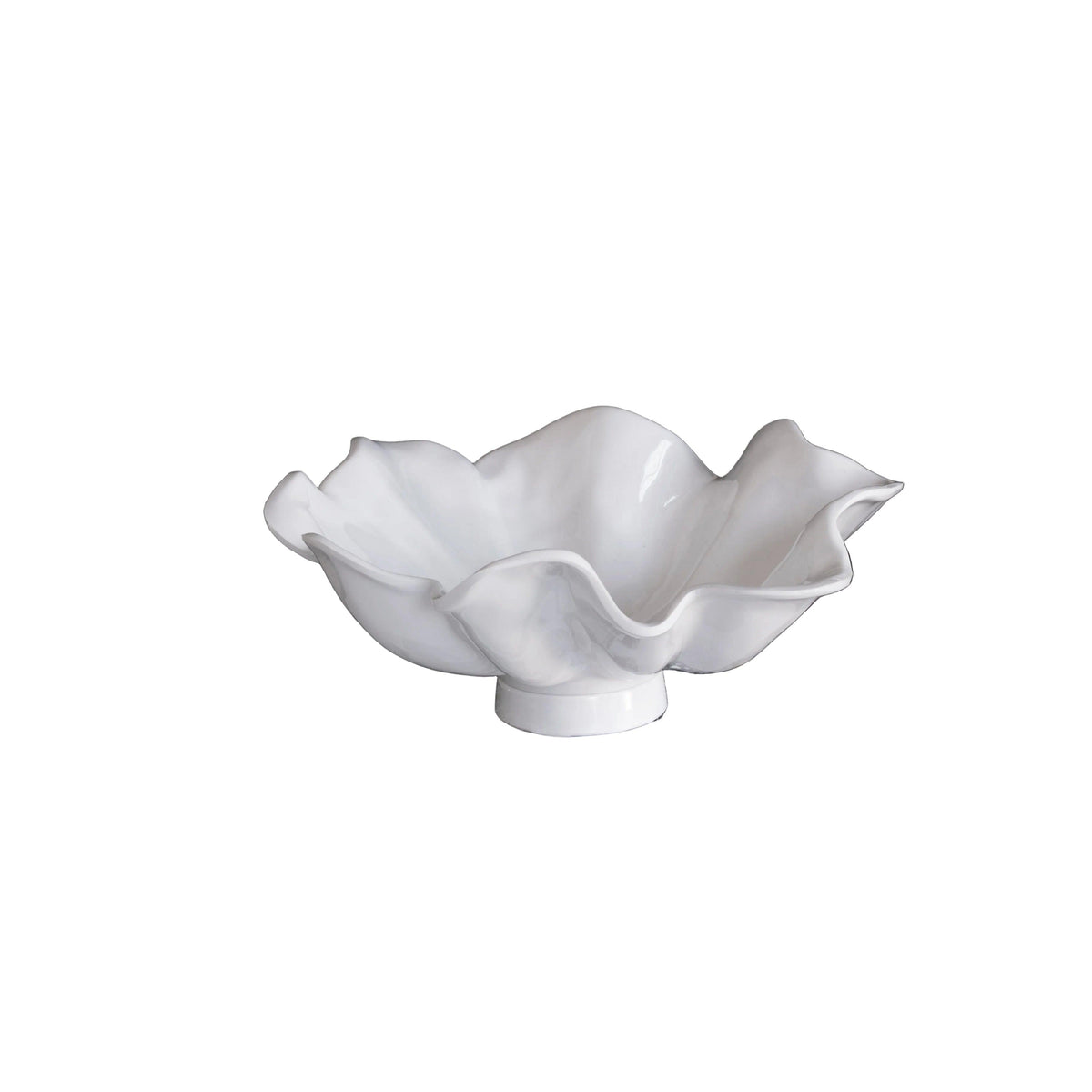 White Havana Aries Large Pedestal Bowl | Bone & Brass