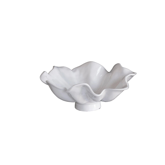 White Havana Aries Large Pedestal Bowl | Bone & Brass