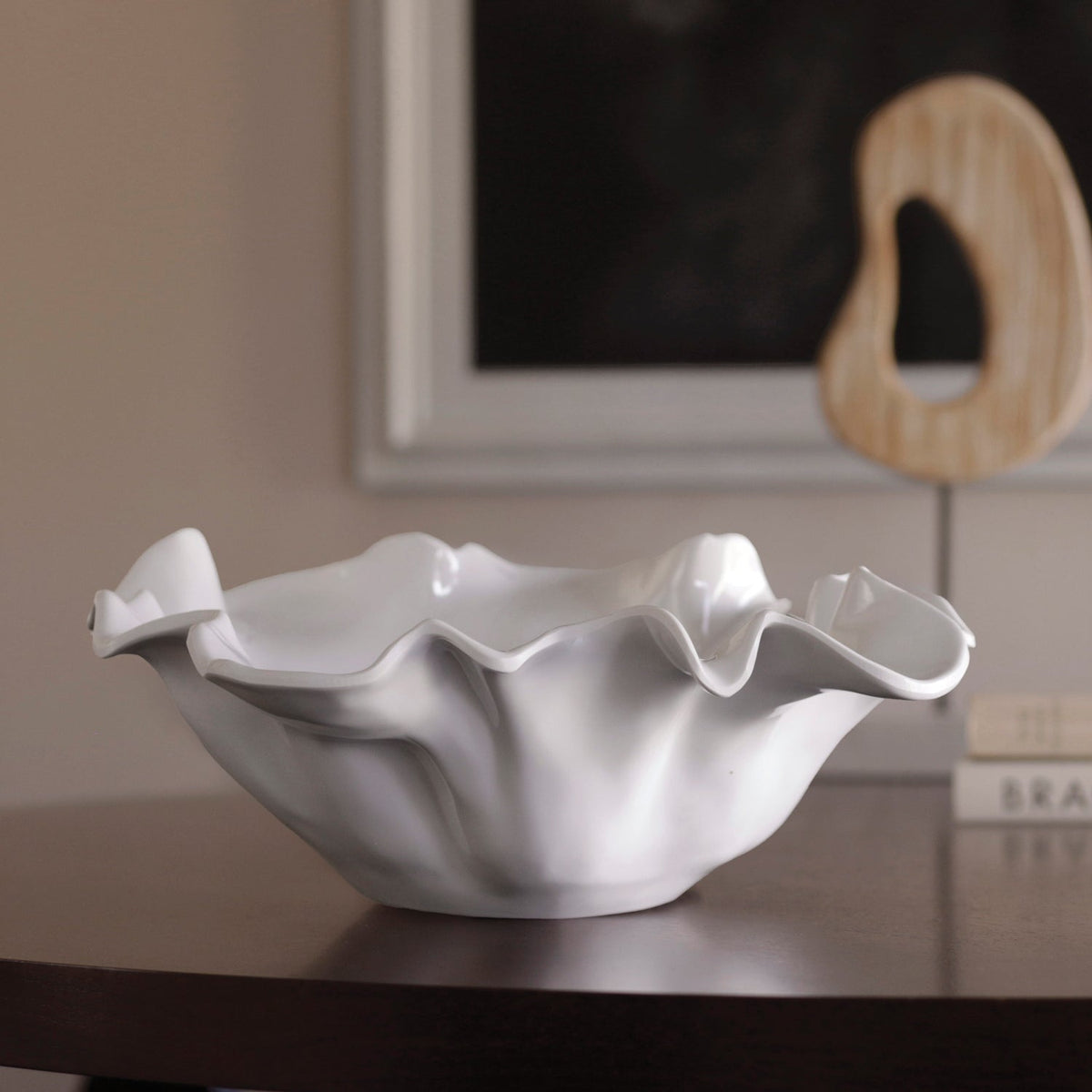 White Havana Large Medusa Serving Bowl - Bowl Detail | Bone & Brass