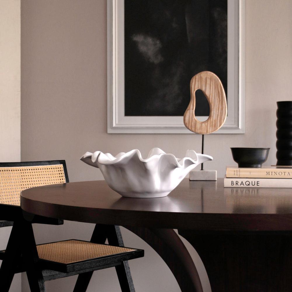 White Havana Large Medusa Serving Bowl - Bowl Top View | Bone & Brass