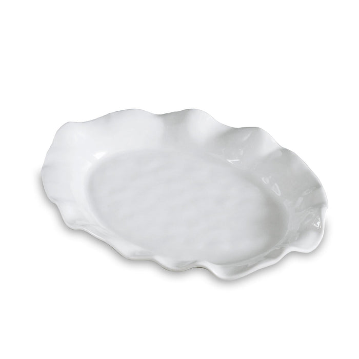 White Havana Scalloped Oval Platter | Bone & Brass