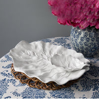 White Lettuce Leaf Chip & Dip Serving Bowls - Set Detail | Bone & Brass
