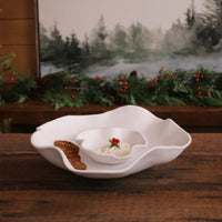 White Nube Chip & Dip Bowl - Set Detail | Bone & Brass