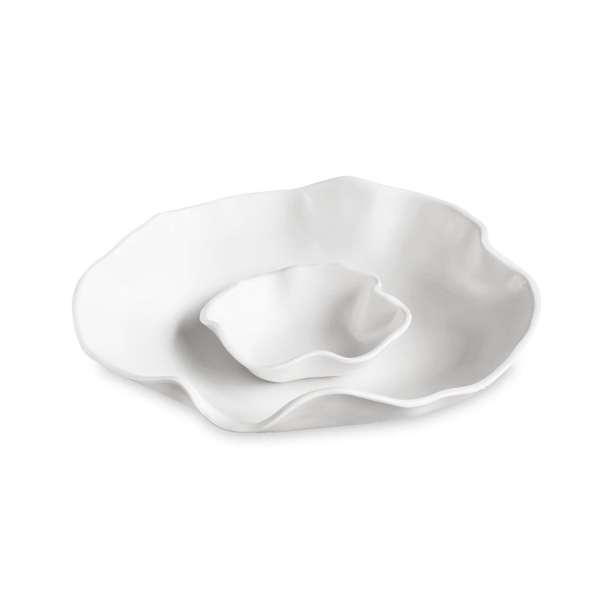 White Nube Chip & Dip Bowl | Bone & Brass