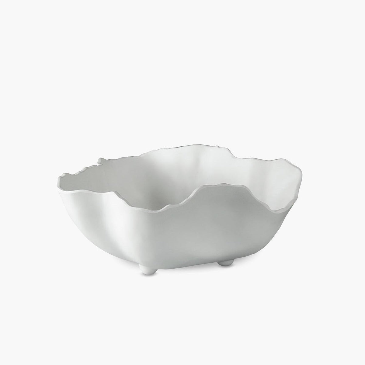 White Nube Large Freeform Serving Bowl | Bone & Brass