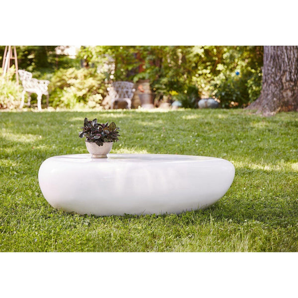 White River Stone Coffee Table, Small - Table Side View | Bone & Brass