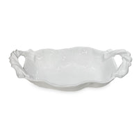 White  Sasha Medium Bowl with Handles | Bone & Brass