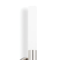 Wick Polished Nickel Hilo Sconce with frosted acrylic bulb covers, modern vertical design.