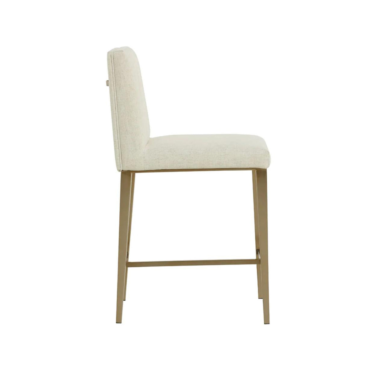 Wilbur Beige Linen Counter Stool - Stool Seat Detail | Bone & Brass