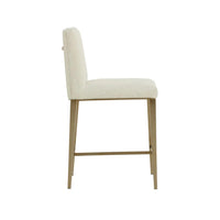 Wilbur Beige Linen Counter Stool - Stool Seat Detail | Bone & Brass