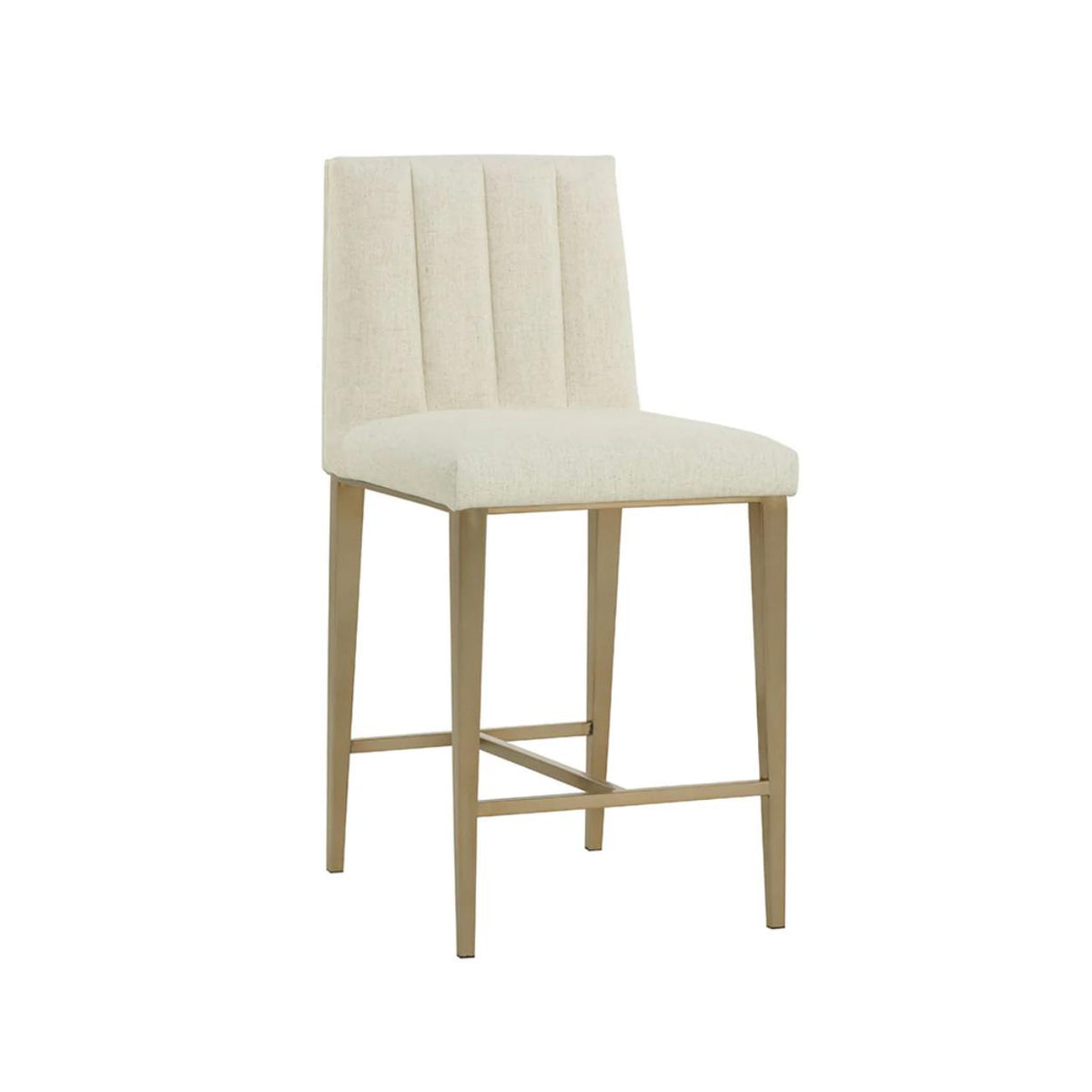 Wilbur Beige Linen Counter Stool | Bone & Brass