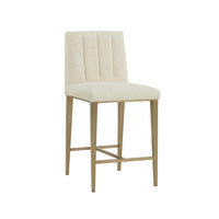 Wilbur Beige Linen Counter Stool | Bone & Brass