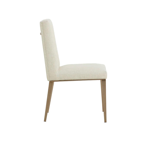 Wilbur Beige Linen Dining Chair - Chair Detail | Bone & Brass