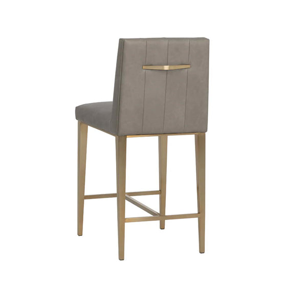 Wilbur Counter Stool - Ivanhoe Mineral - Stool Side View | Bone & Brass