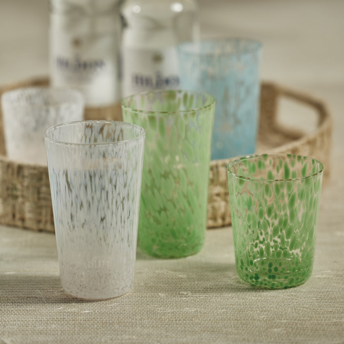 William Green Speckled Highball Glasses, Set 6 - Glass Detail | Bone & Brass