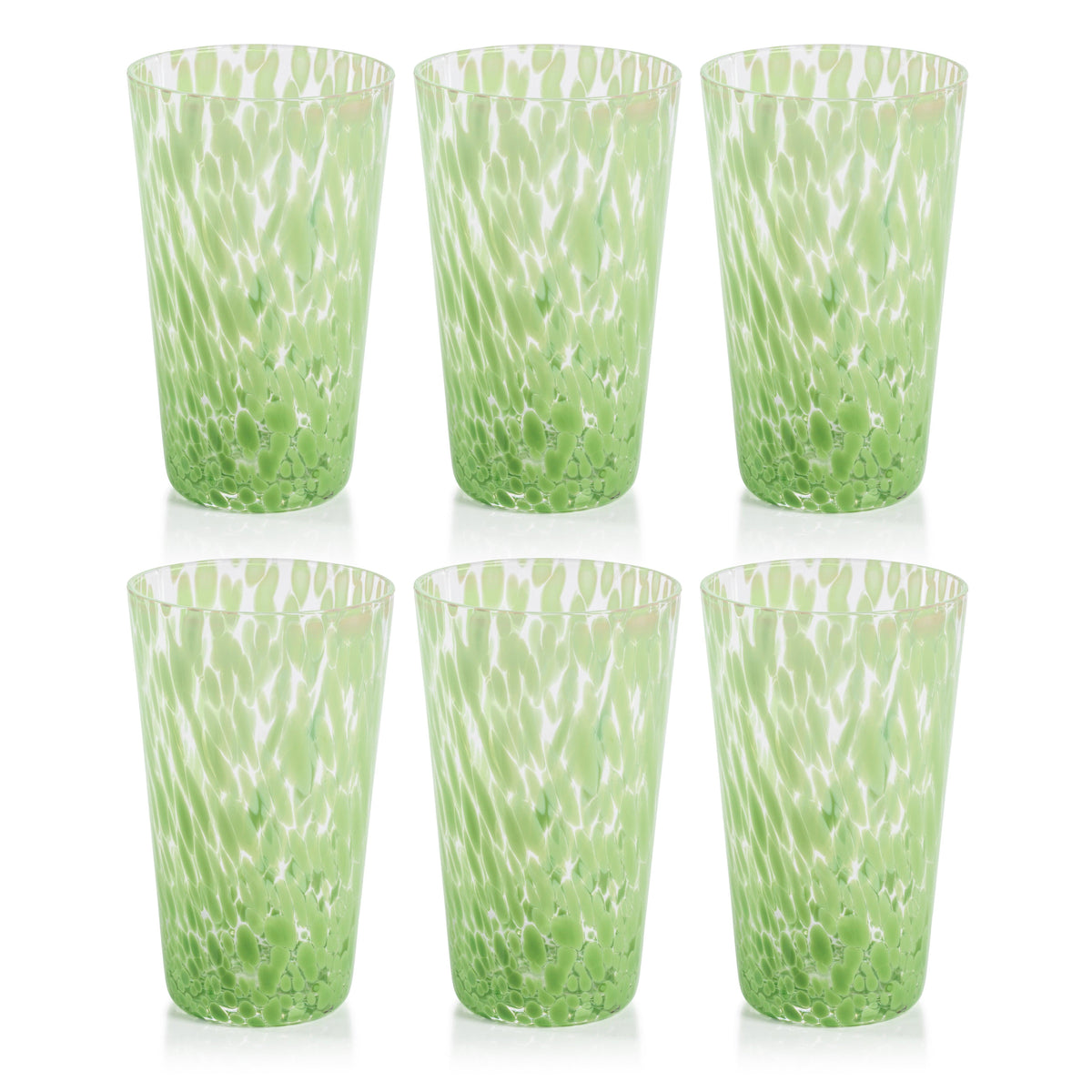 William Green Speckled Highball Glasses, Set 6 - Glass Side View | Bone & Brass
