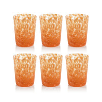 William Orange Speckled Glass Tumblers, Set 6 - Tumbler Side View | Bone & Brass