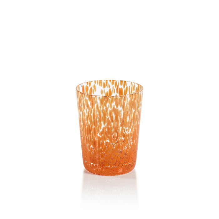 William Orange Speckled Glass Tumblers, Set 6 | Bone & Brass