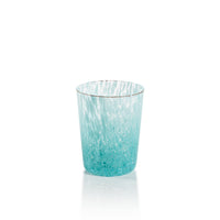William Turquoise Speckled Glass Tumblers, Set 6 | Bone & Brass